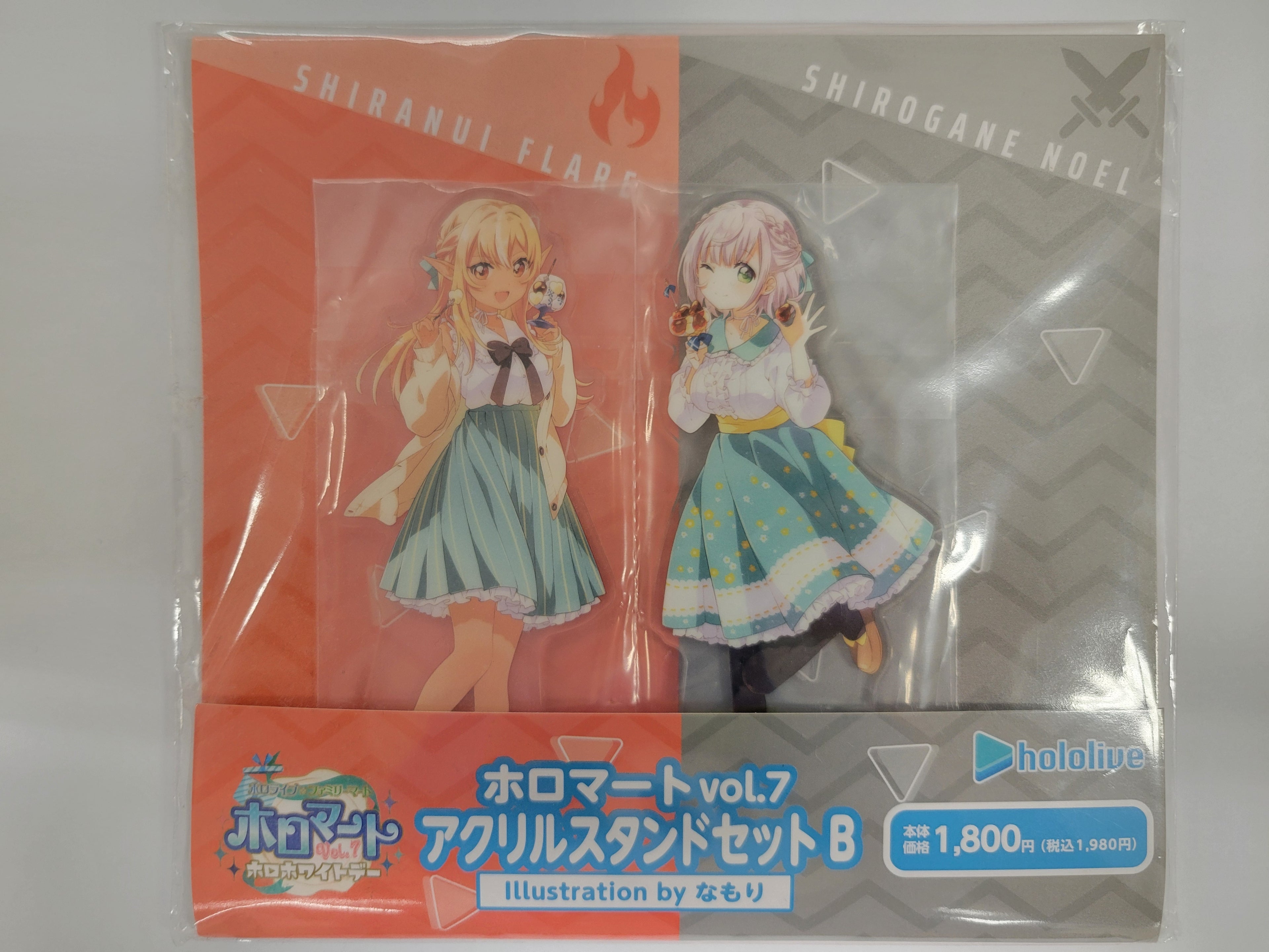 【Hololive × FamilyMart】Holomart Vol.7 官方限定 Acrylic Stand（Set B｜不知火芙蕾雅 × 白銀諾艾爾｜全新現貨）