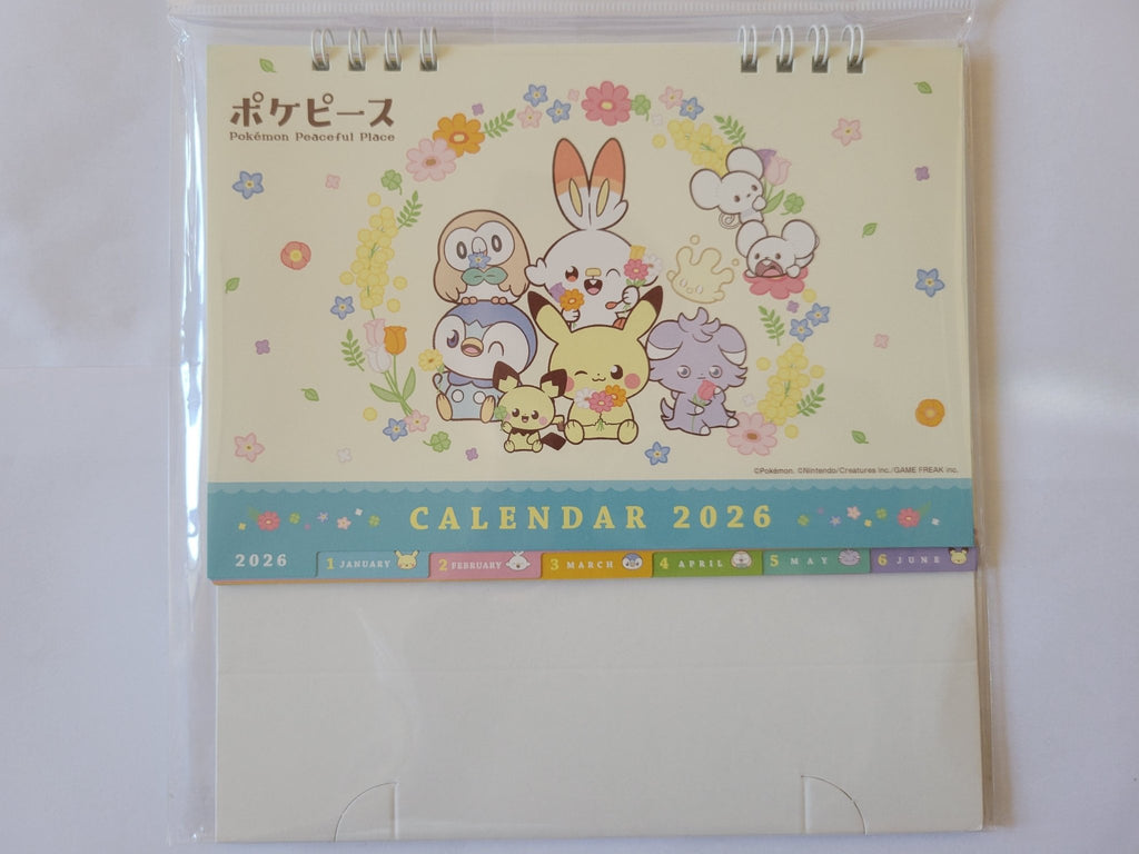 【月曆】《ポケピース（Pokémon Peaceful Place）》2026 桌上月曆（全新／日本直購） - Neoloot